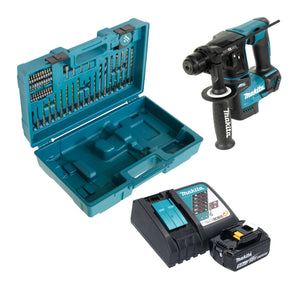 Makita DHR 171 RT1X3 Akku Bohrhammer 18 V 1,2 J SDS-Plus Brushless + 1x Akku 5,0 Ah + Ladegerät + 65 tlg. Zubehör Set + Koffer