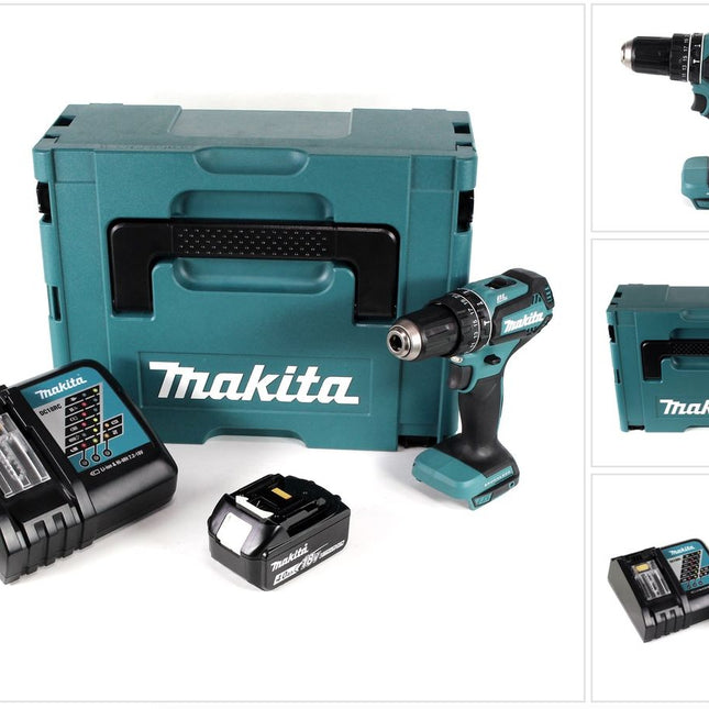 Makita DHP 485 RM1J 18 V Li-Ion Akku Schlagbohrschrauber im Makpac + 1 x 4,0 Ah Akku + Ladegerät - Toolbrothers