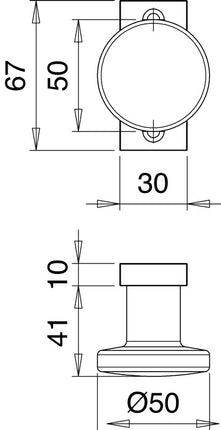 Pomolo per porta con profilo EDI 1394/0000 ( 3000200017 ) Materiale alluminio F1 fisso