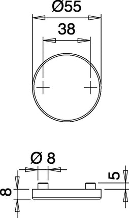 EDI key escutcheon pair 058 ( 3000261369 ) stainless steel F00 round