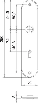 EDI Renovierschild 206 Z ( 3000261353 ) Edelstahl F00 Entfernung 72 mm