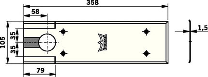 Placa de cubierta Dormakaba ( 3000207310 ) BTS 80 / BTS 80 F / BTS 80 EMB / BTS