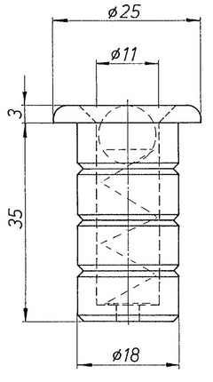DENI stone bush ( 3000255654 ) Round bar 10 mm
