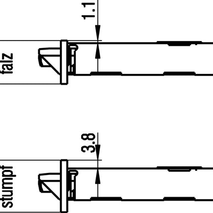 BKS Zimmertür-Einsteckschloss 0215 ( 3000251045 ) BB 20/ 55/72/8 mm DIN links Klasse 1 Kunststoff