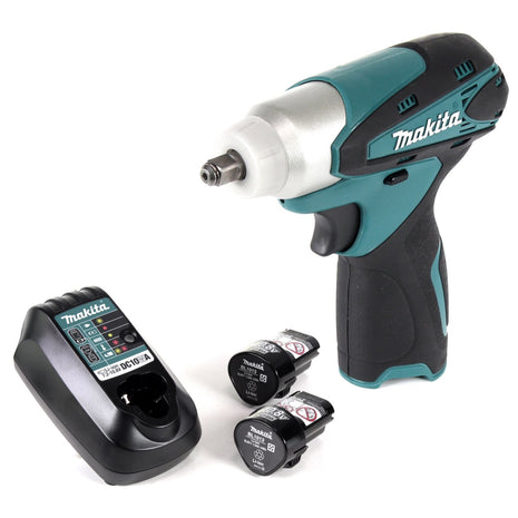 Makita TW 100 DWE Akku Schlagschrauber 10,8 V 3/8" + 2 x BL 1013 1,3 Ah Akku + DC 10 WA Ladegerät - ohne Koffer - Toolbrothers