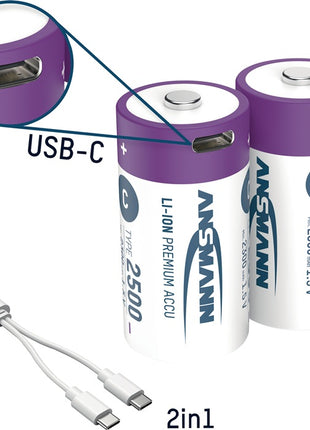 Ansmann Pile rechargeable ( 4000876125 ) 1,5 V 2300 mAh