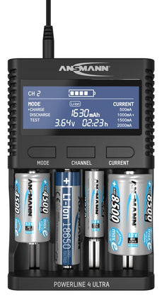 Uniwersalna ładowarka Ansmann UBC Powerline 4 Ultra ( 4000902123 ) z zasilaczem sieciowym