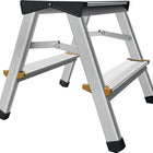 Klapptritt ( 9000465010 ) Stufen einschl. Plattform 2 Aluminium mit Anti-Rutsch-Riffelung