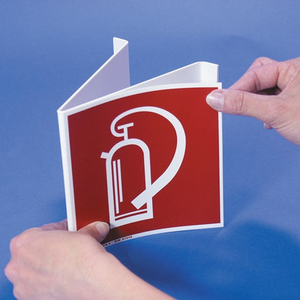 Angled sign ( 3000277614 ) L148xW148 mm blank white plastic