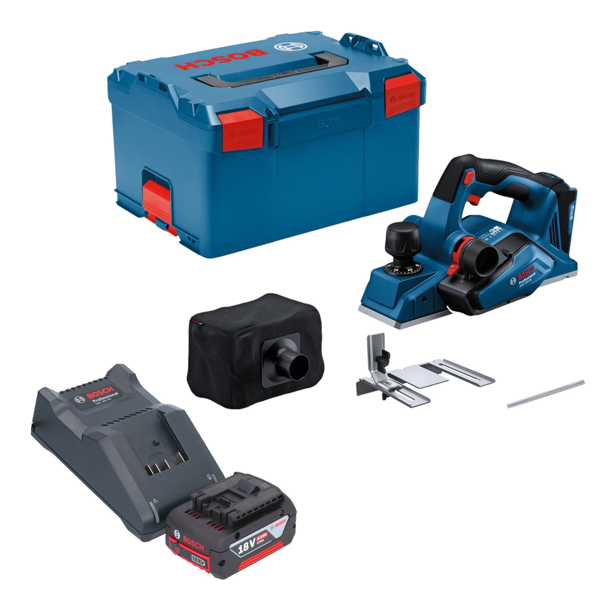 Bosch GHO 18V 26 Professional Akku Hobel 18 V 2 6 mm Brushless 1x Akku 4 0 Ah Ladegeraet L Boxx 0 - toolbrothers