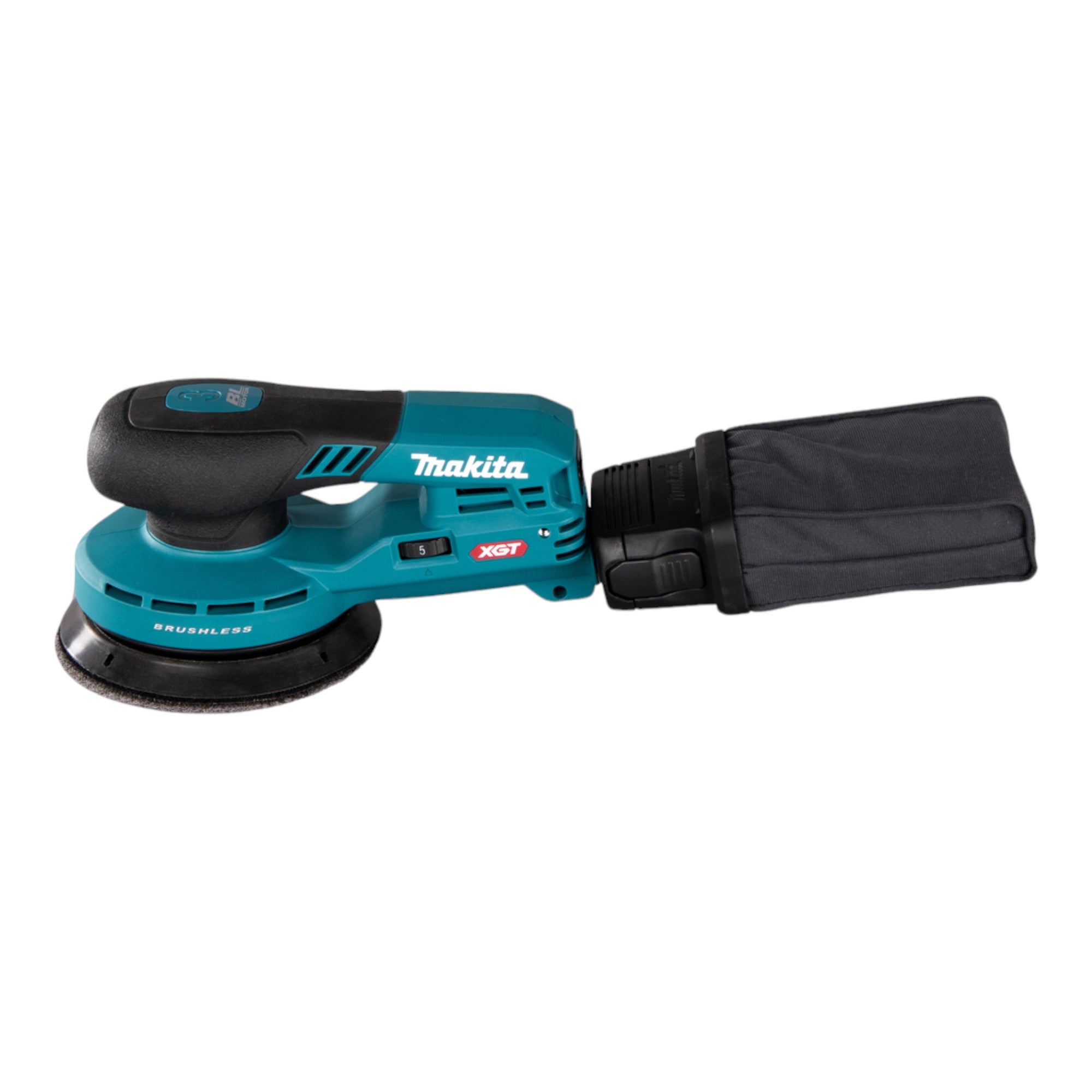 Makita BO 003 CGM101 Akku Exzenterschleifer 40 V max 125 mm 3 0 mm Hub Brushless 1x Akku 4 0 Ah Ladegeraet Makpac 1 - toolbrothers