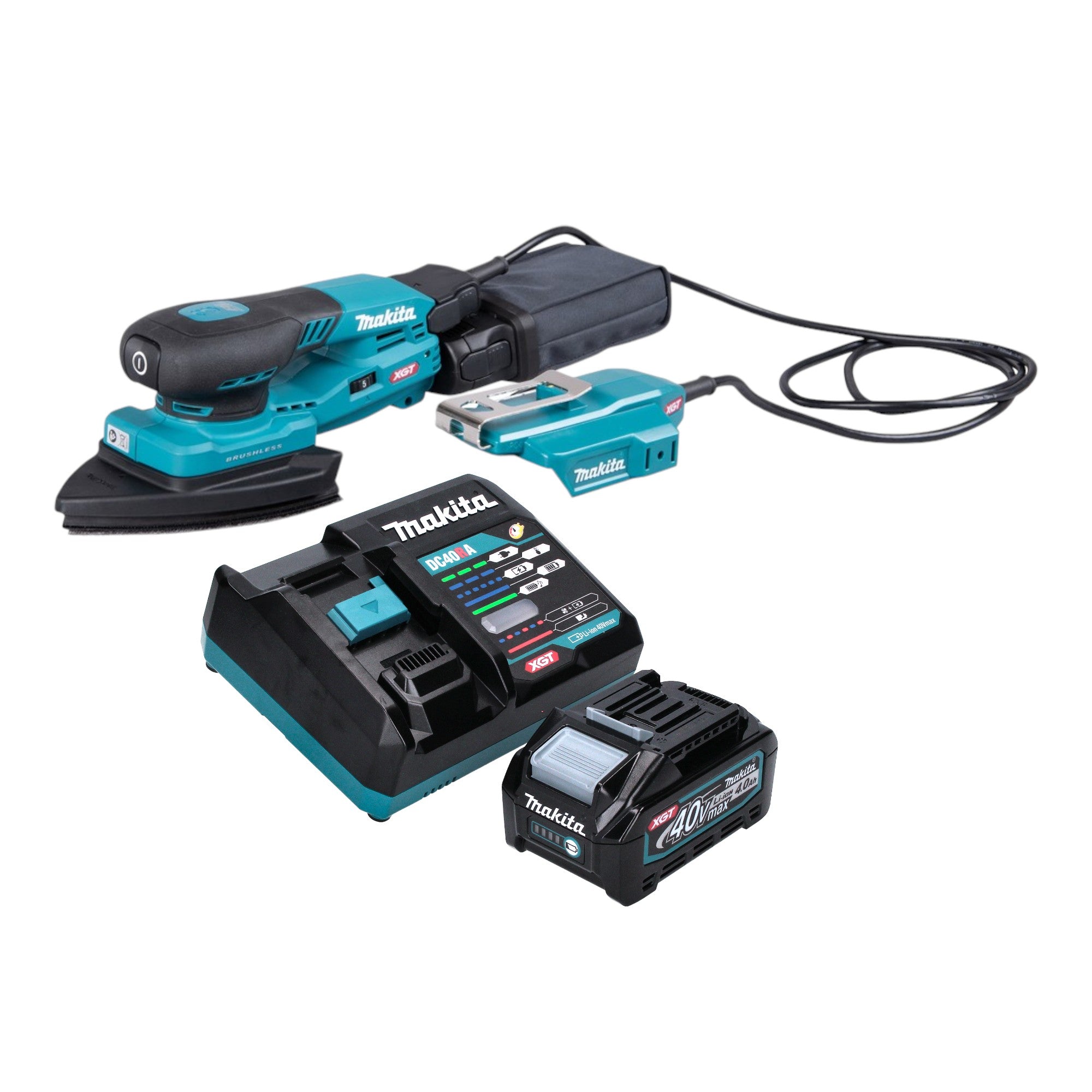 Makita BO 006 CGM101 Akku Deltaschleifer 40 V max 100 x 150 mm 3 0 mm Hub Brushless 1x Akku 4 0 Ah Ladegeraet 0 - toolbrothers