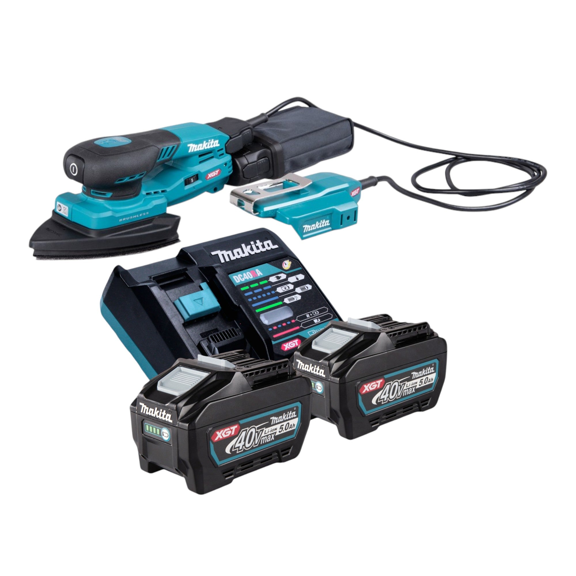 Makita BO 006 CGT201 Akku Deltaschleifer 40 V max 100 x 150 mm 3 0 mm Hub Brushless 2x Akku 5 0 Ah Ladegeraet 0 - toolbrothers