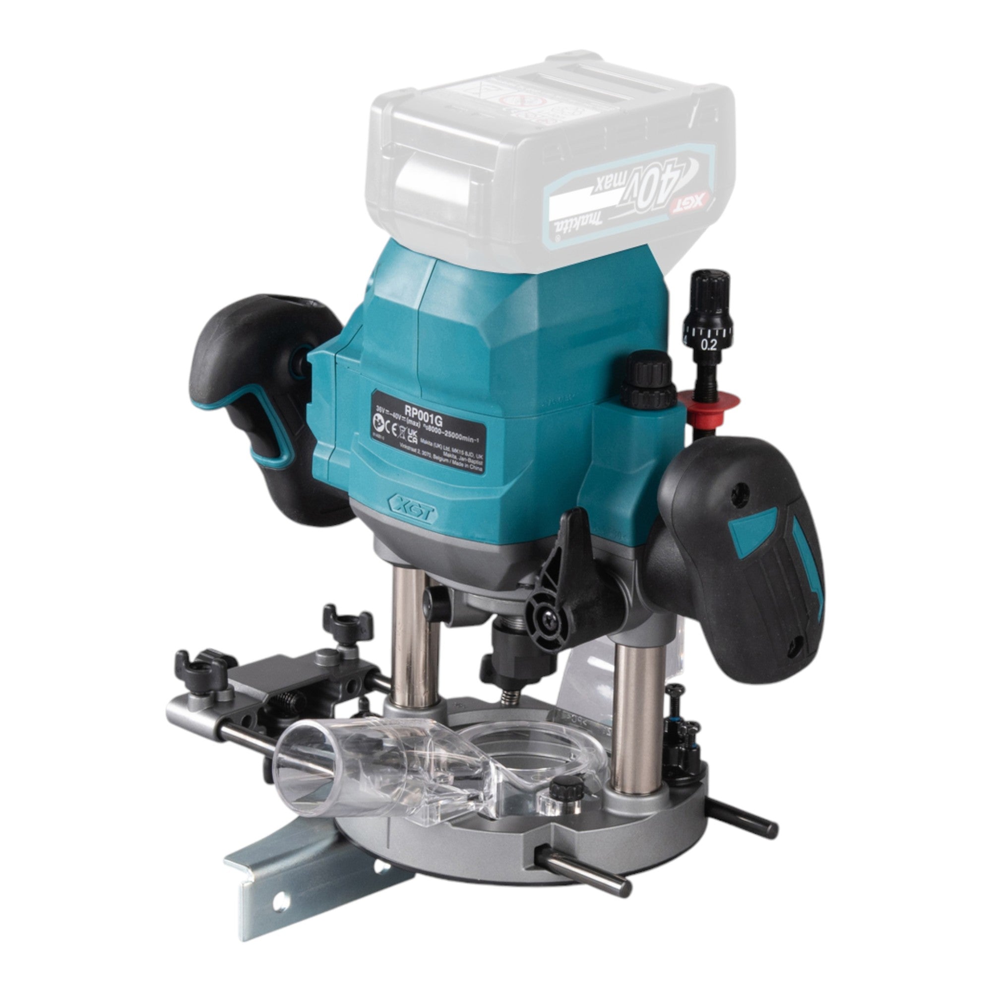 Makita RP 001 GT201 Akku Oberfraese 40 V max 12 mm Brushless 2x Akku 5 0 Ah Ladegeraet Makpac 4 - toolbrothers