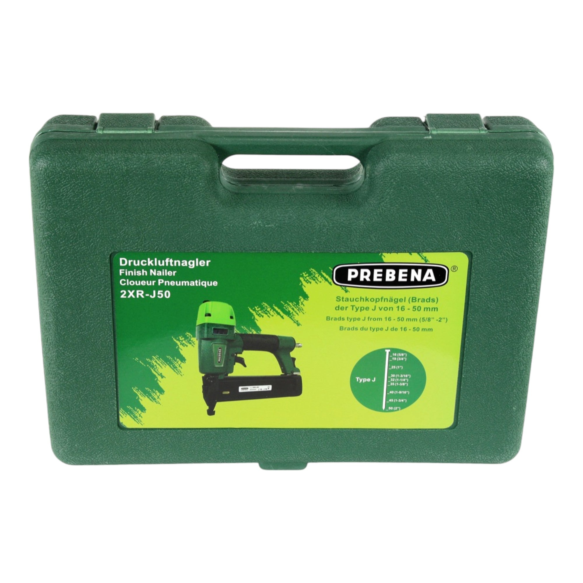 Prebena 2XR J50 Druckluftnagler 4 0 7 0 Bar PROFI J BOX Stauchkopfnaegel Brads 12500 Stk Koffer 2 - toolbrothers