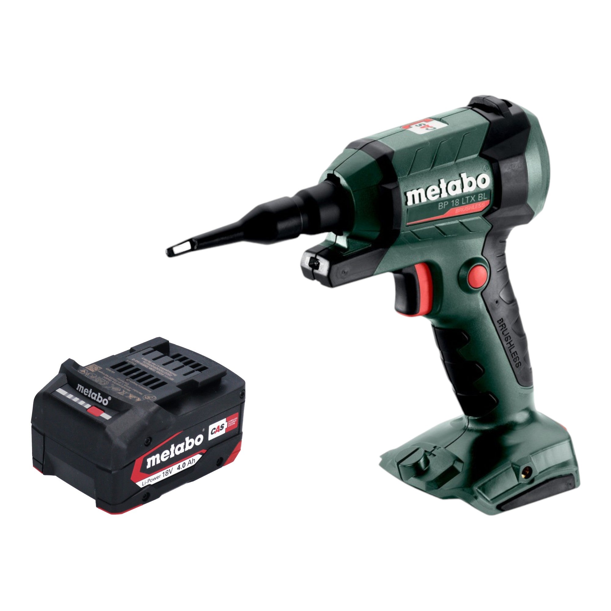 Metabo BP 18 LTX BL Akku Blaspistole 18 V Brushless 1x Akku 4 0 Ah ohne Ladegeraet 0 - toolbrothers