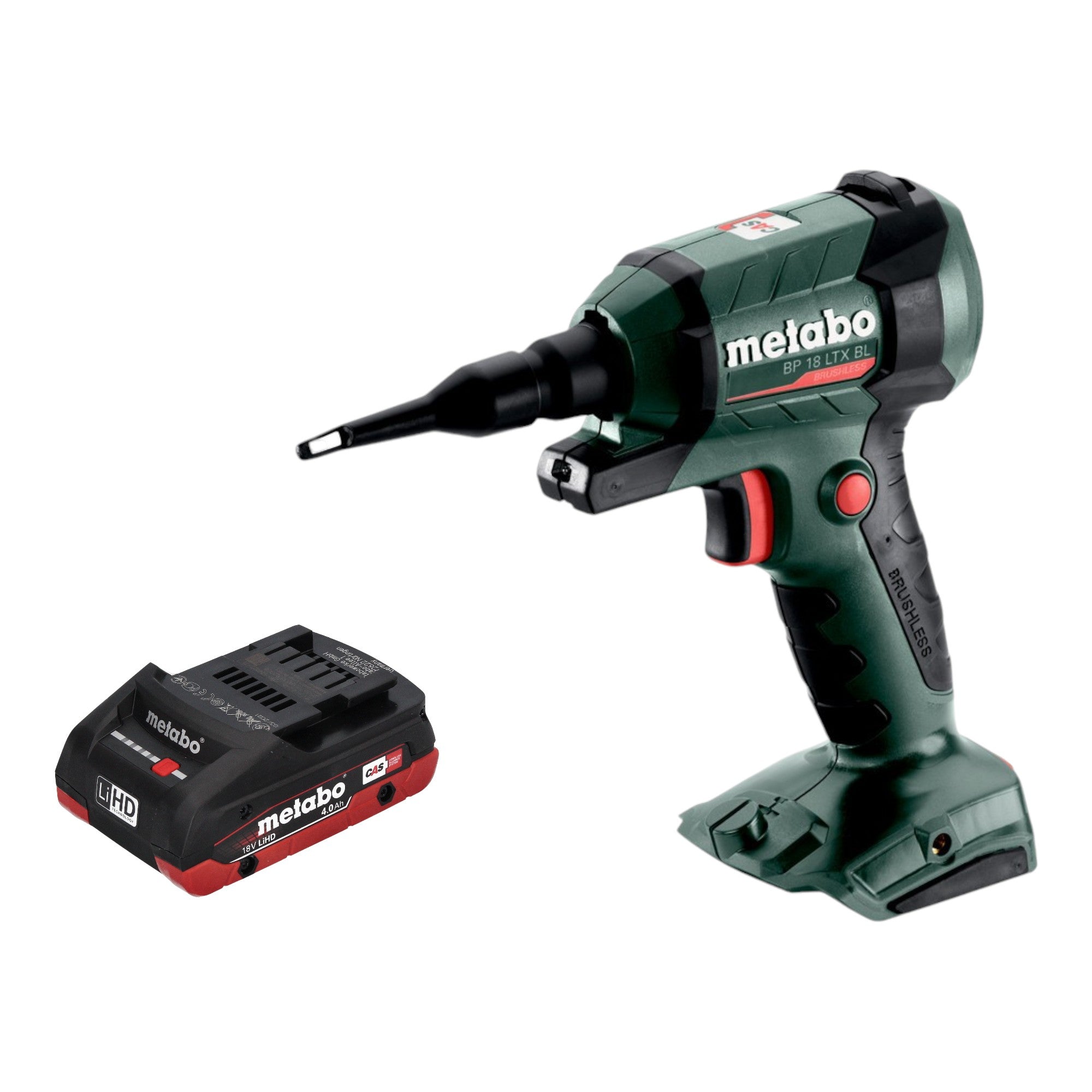 Metabo BP 18 LTX BL Akku Blaspistole 18 V Brushless 1x LiHD Akku 4 0 Ah ohne Ladegeraet 0 - toolbrothers