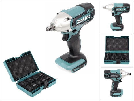 Makita DTW 190 Z 18 V Li-Ion Akku Schlagschrauber 1/2"  Solo + 9 tlg. Stecknuss-Set - Toolbrothers