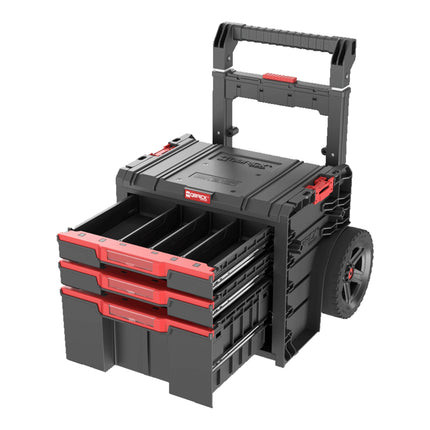 Qbrick System PRO Cart 2.0 Plus Cajón 3 caja móvil con ruedas 520 x 415 x 660 mm 12 l 2x 4,5 l asa telescópica doble extraíble