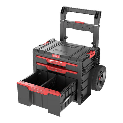 Qbrick System PRO Cart 2.0 Plus Cajón 3 caja móvil con ruedas 520 x 415 x 660 mm 12 l 2x 4,5 l asa telescópica doble extraíble