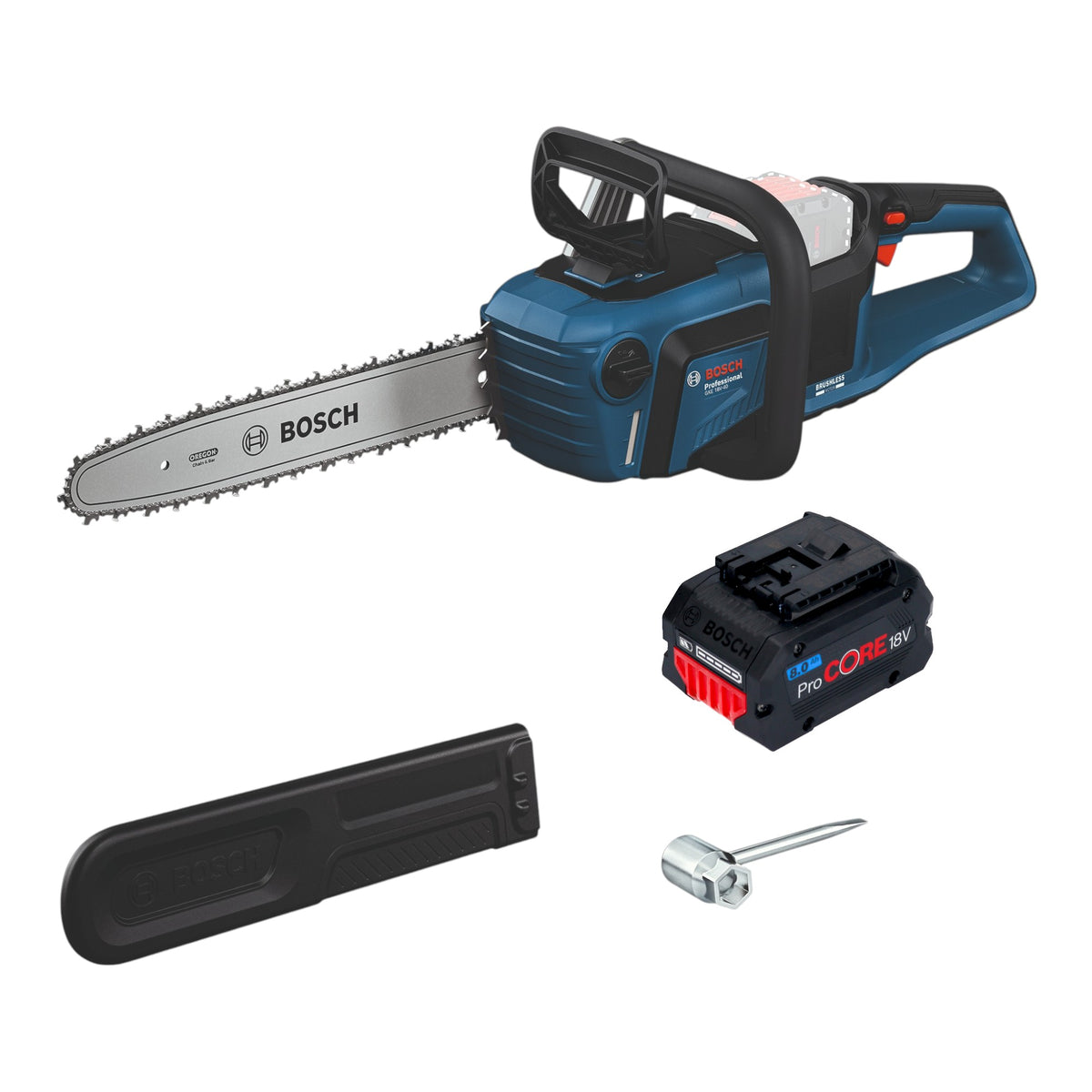 Bosch GKE18V-40 Professional Tronçonneuse à chaîne sans fil 18 V 40 cm Brushless + 1x batterie ProCORE 8,0 Ah - sans chargeur