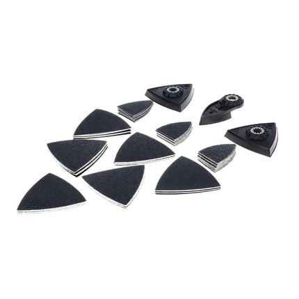 Fein Multimaster AMM 700 MAX AS herramienta multifunción sin cable 18 V Starlock Max Black Edition + juego de accesorios de lijado 63 piezas + L-Boxx - sin batería, sin cargador