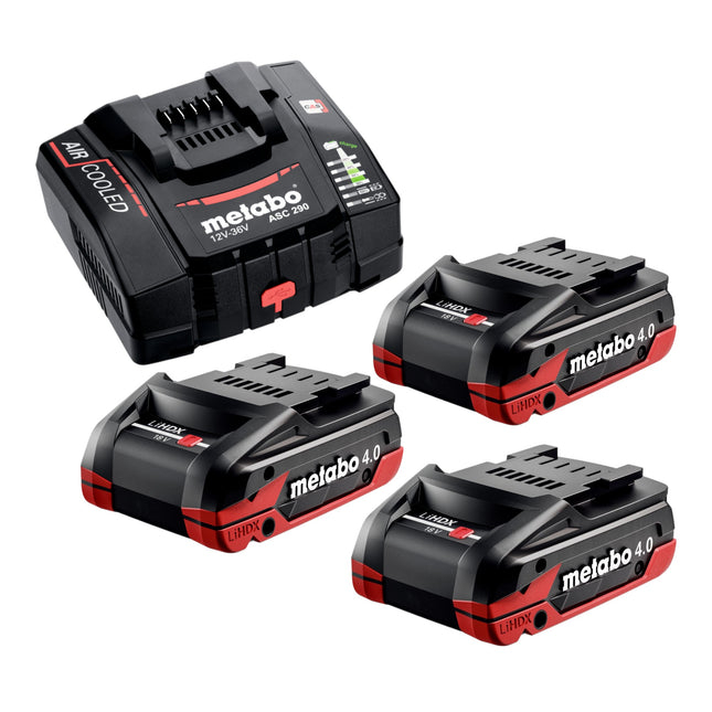 Metabo Basis Set 3x LiHDX Akkupack 18 V 4 0 Ah Akku 3x 624974000 ASC 290 Ladegeraet 627370000  0 - toolbrothers