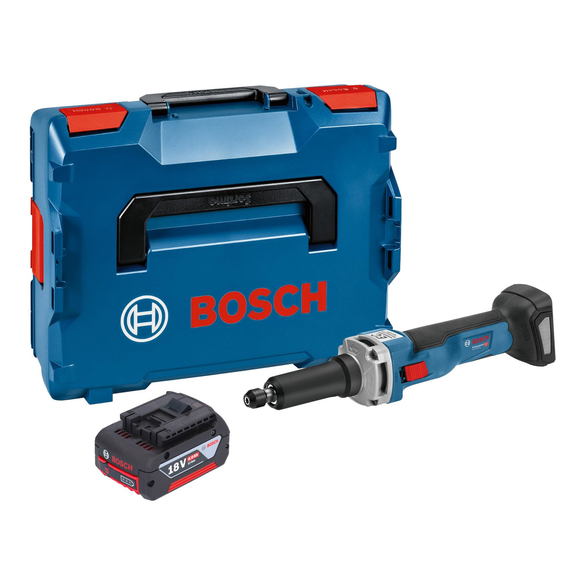 Bosch GGS 18V-23 LC Professional Akku Geradschleifer 18 V Brushless + 1x Akku 4,0 Ah + L-Boxx - ohne Ladegerät