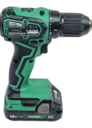 HiKOKI DS18 DDWRZ cordless drill driver 18 V 55 Nm brushless + 2x rechargeable battery 2.0 Ah + charger + case