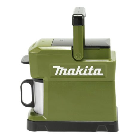 Cafetera de batería Makita DCM 501 ST2O 12 V máx / 18 V Oliva + 2x baterías 5,0 Ah + cargador