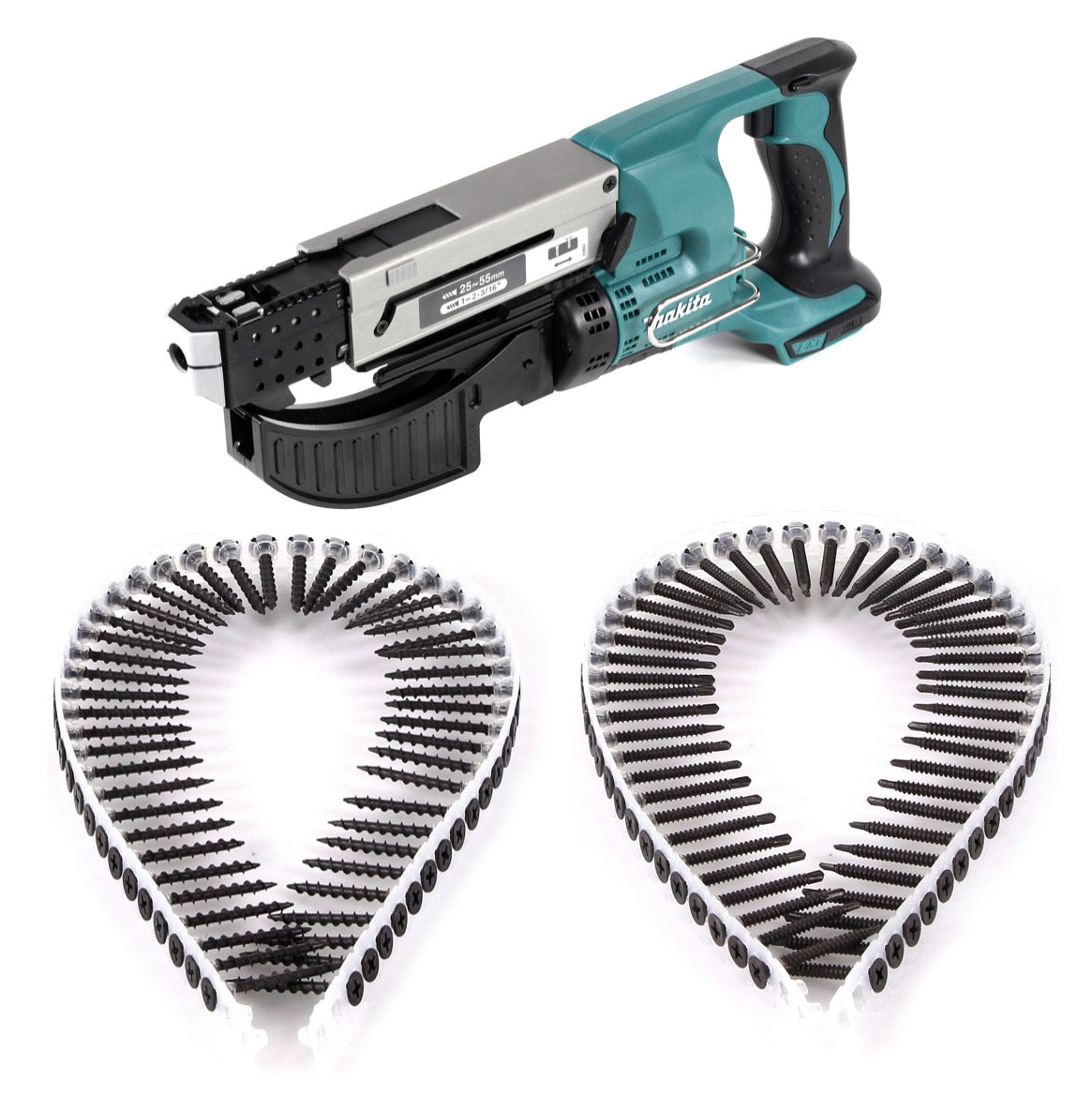 Makita DFR 550 Z Akku Magazinschrauber 18V 25-55mm Solo + 4000x Schraube - ohne Akku, ohne Ladegerät