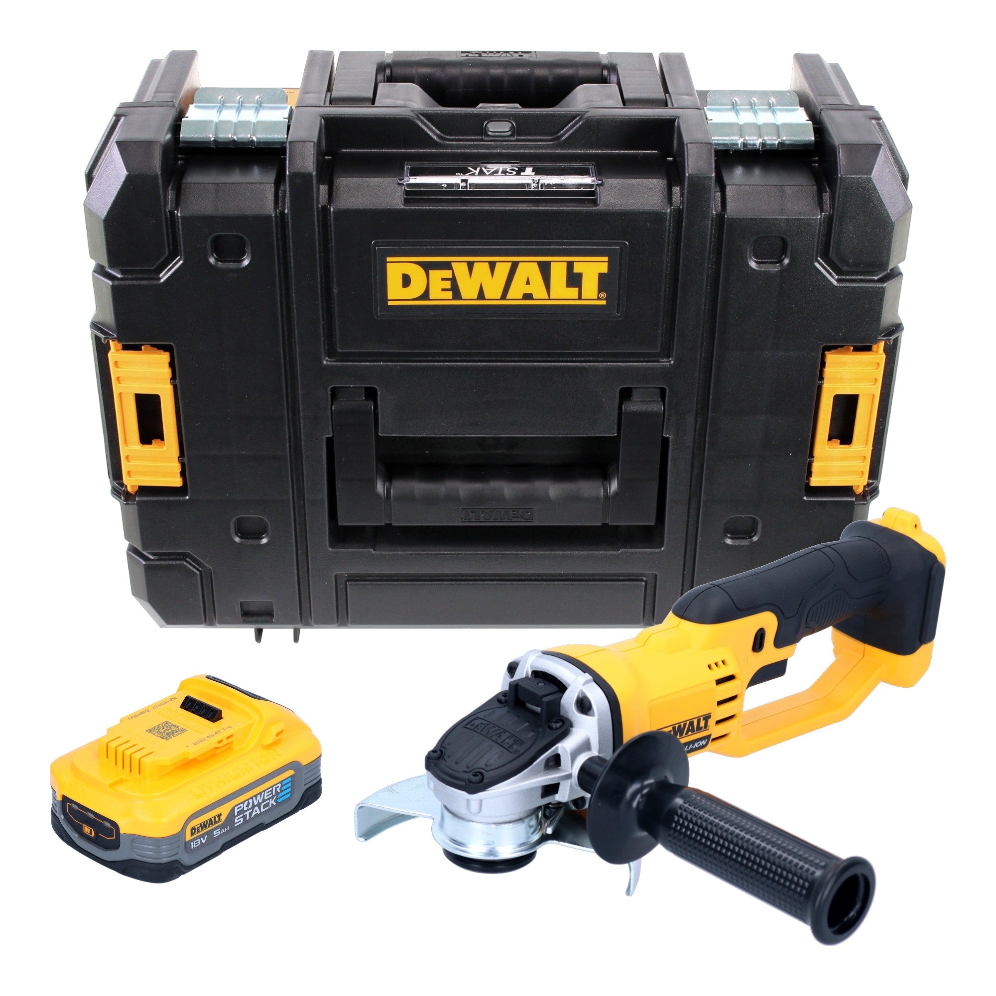DeWalt DCG 412 NT Akku Winkelschleifer 18 V 125 mm 1x Powerstack Akku 5 0 Ah TSTAK ohne Ladegeraet 0 - toolbrothers