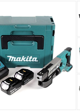 Makita DFR 550 RMJ Akku Magazinschrauber 18V 25-55mm + 2x Akku 4,0Ah + Ladegerät + Makpac - Toolbrothers