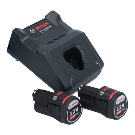 Bosch GSR 12V-30 Professional Akku Bohrschrauber 12 V 30 Nm Brushless ( 06019G9000 ) + 2x Akku 2,0 Ah + Ladegerät + Koffer