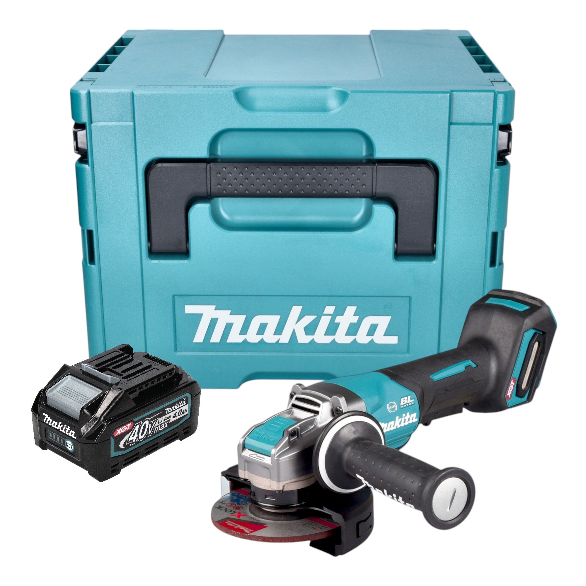 Makita GA 047 GM101 Akku Winkelschleifer 40 V max 125 mm X LOCK Brushless 1x Akku 4 0 Ah Makpac ohne Ladegeraet 0 - toolbrothers