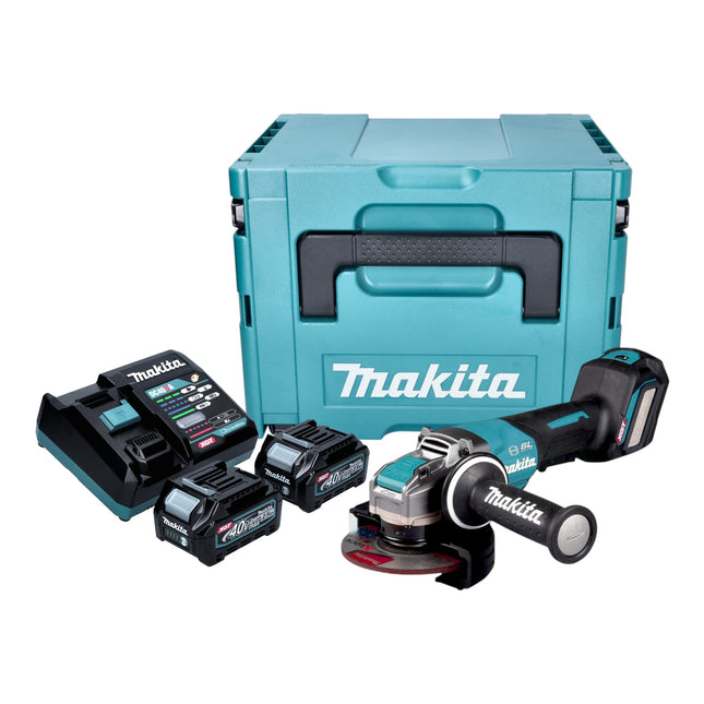 Makita GA 044 GD201 Akku Winkelschleifer 40 V max 125 mm X LOCK Brushless 2x Akku 2 5 Ah Ladegeraet Makpac 0 - toolbrothers