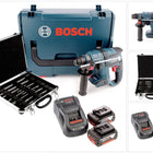 Bosch GBH 18 V-EC 18 V Li-Ion Akku Bohrhammer Brushless mit SDS-Plus in L-Boxx + 2 x 5,0 Ah Akku + Ladegerät + 11 tlg. Bohrer- und Meißelset - Toolbrothers