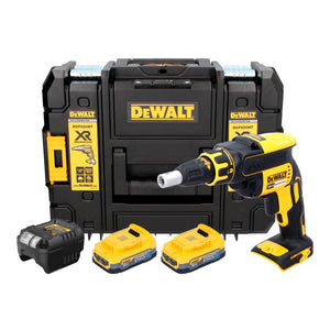 DeWalt DCF 620 E2T Akku Trockenbauschrauber 18 V 30 Nm Brushless + 2x Powerstack Akku 1,7 Ah + Ladegerät + TSTAK