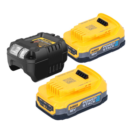 DeWalt DCF 809 E2T cordless impact wrench 18 V 190 Nm 1/4" brushless + 2x Powerstack battery 1.7 Ah + charger + TSTAK