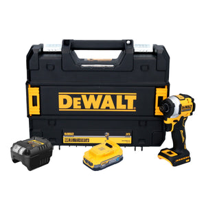 DeWalt DCF 850 E1T Akku Schlagschrauber 18 V 205 Nm 1/4" Brushless + 1x Powerstack Akku 1,7 Ah + Ladegerät + TSTAK