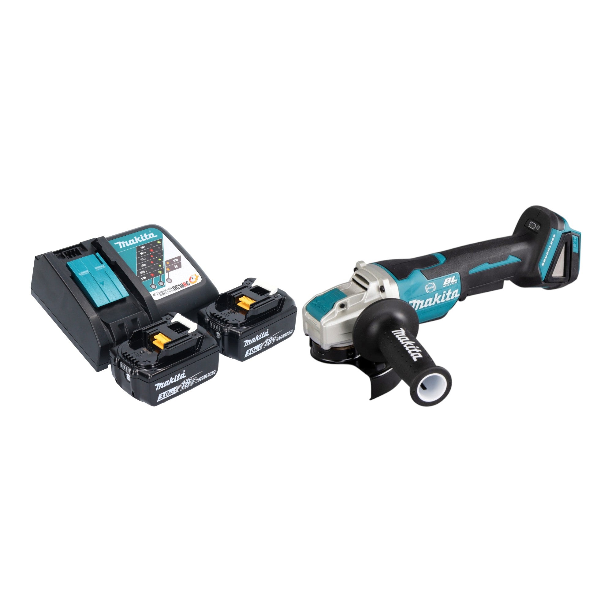 Makita DGA 520 RFX1 Akku Winkelschleifer 18 V 125 mm X LOCK Brushless 2x Akku 3 0 Ah Ladegeraet 0 - toolbrothers