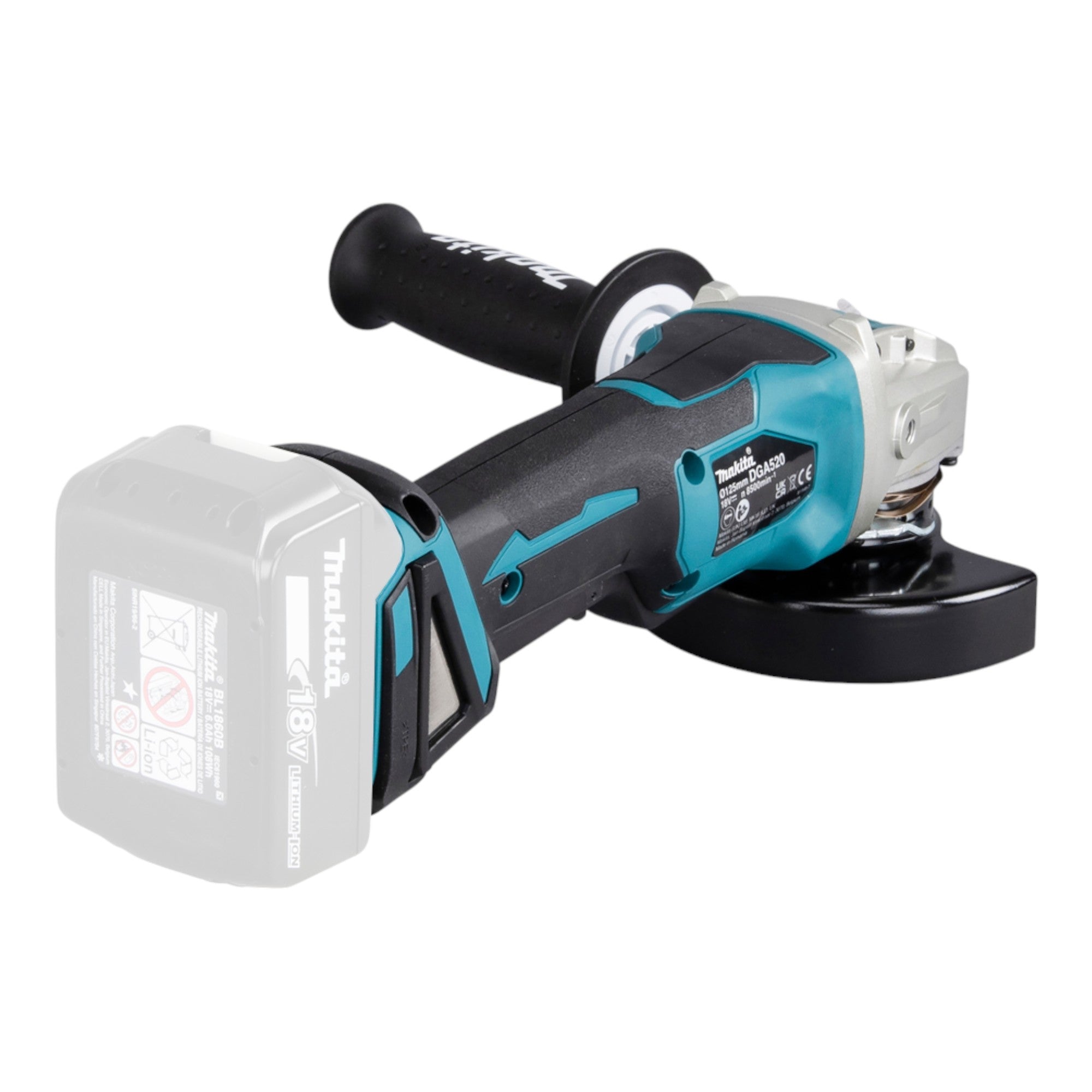 Makita DGA 520 RG1JX1 Akku Winkelschleifer 18 V 125 mm X LOCK Brushless 1x Akku 6 0 Ah Ladegeraet Makpac 4 - toolbrothers
