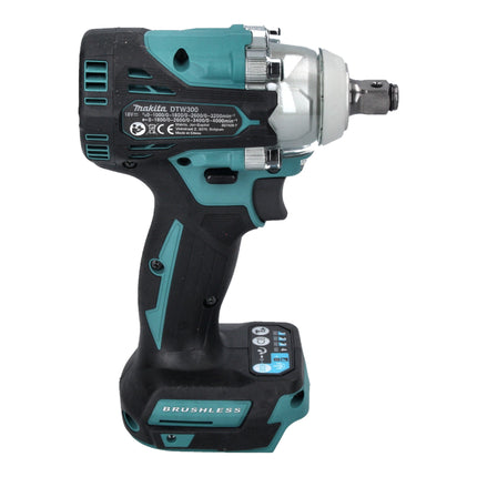 Makita DTW 300 TJX7 cordless impact wrench 18 V 330 Nm 1/2" brushless + 2x rechargeable battery 5.0 Ah + charger + socket spanner set 14 pcs + Makpac