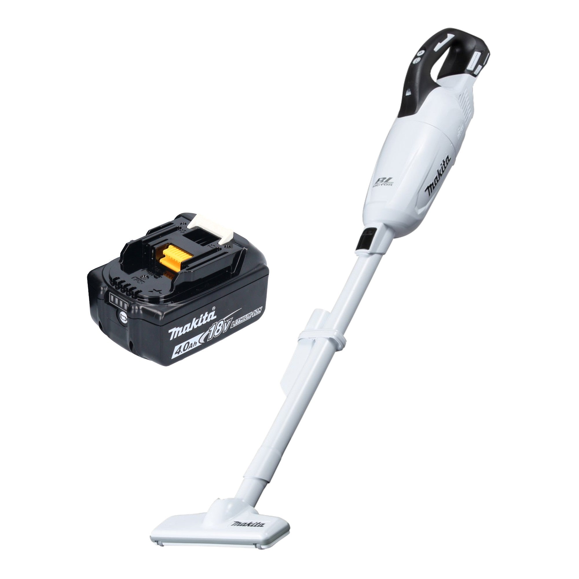 Makita DCL 281 FM1W Akku Staubsauger 18 V weiss Brushless 1x Akku 4 0 Ah ohne Ladegeraet 0 - toolbrothers