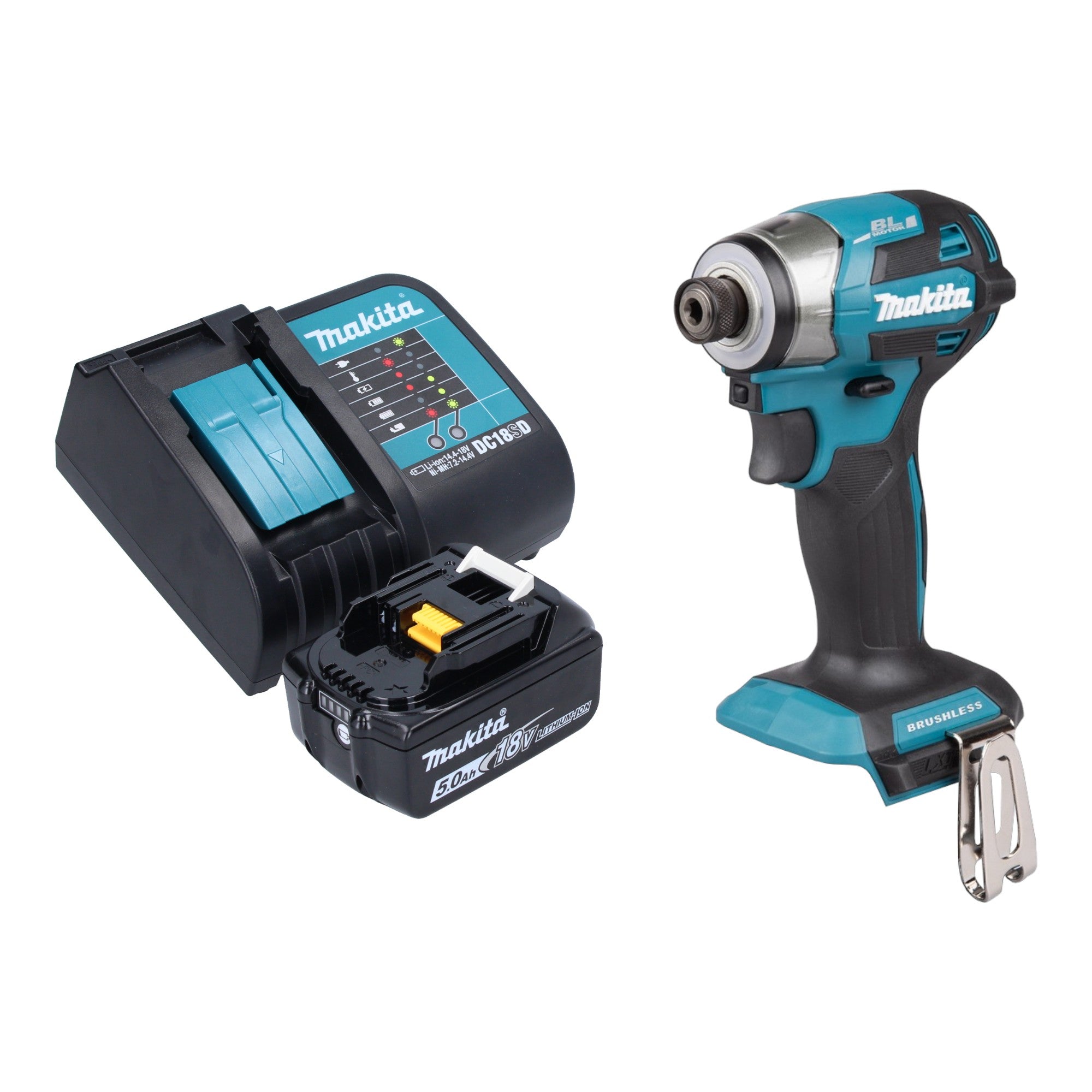 Makita DTD 173 ST1 Akku Schlagschrauber 18 V 180 Nm 1 4 Brushless 1x Akku 5 0 Ah Ladegeraet 0 - toolbrothers