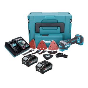 Makita TM 001 GM203 Akku Multifunktionswerkzeug 40 V max. Starlock Max Brushless + 2x Akku 4,0 Ah + 37 tlg. Zubehörset + Ladegerät + Makpac