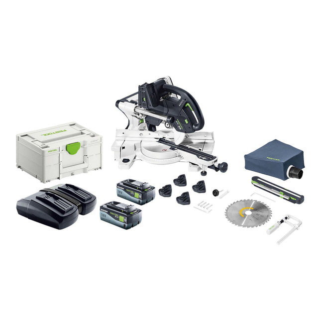 Festool KAPEX KSC 60 EB Basic Akku Kapp Zugsaege 18 V 36 V 216 mm Brushless 2x Akku 8 0 Ah Ladegeraet Systainer 0 - toolbrothers