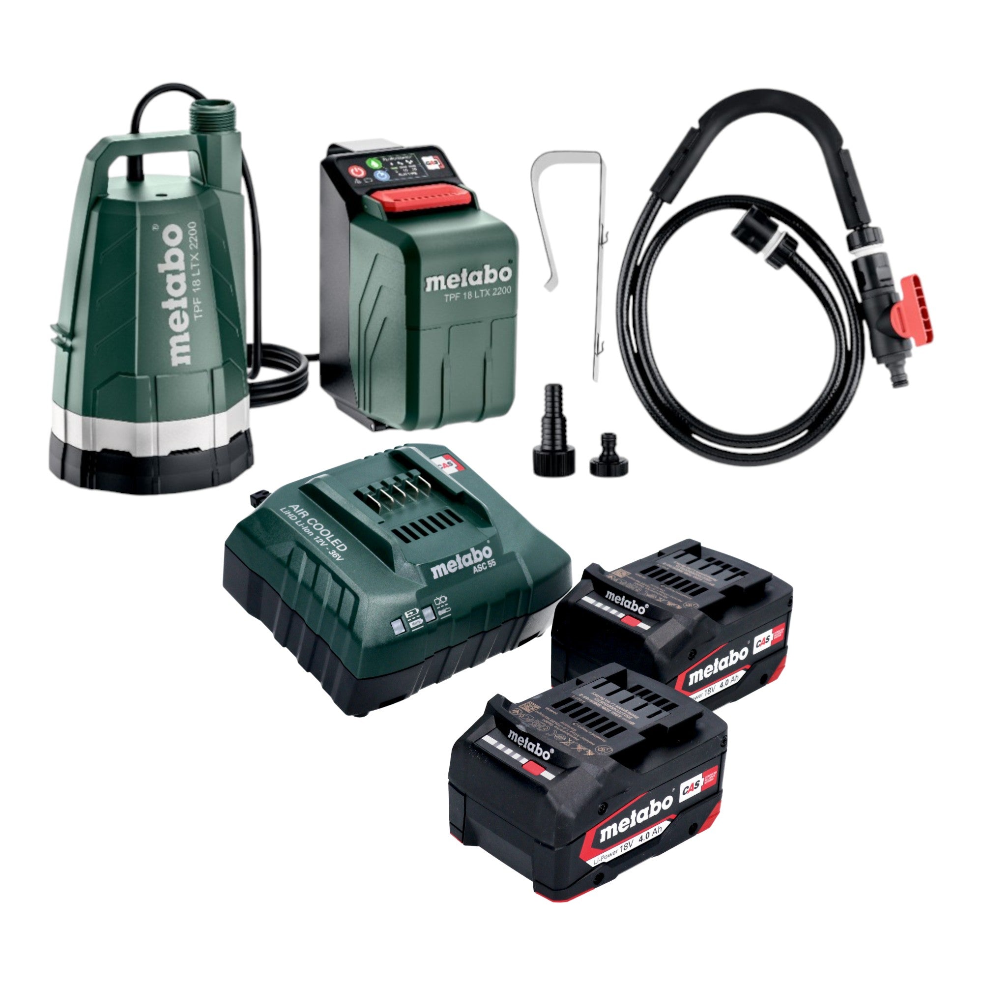 Metabo TPF 18 LTX 2200 Akku Tauch und Regenfasspumpe 18 V 2200 l h 2x Akku 4 0 Ah Ladegeraet 0 - toolbrothers