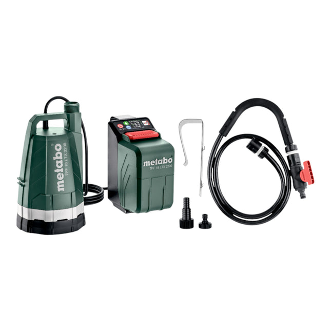 Metabo TPF 18 LTX 2200 Akku Tauch und Regenfasspumpe 18 V 2200 l h 2x LiHD Akku 8 0 Ah Ladegeraet 1 - toolbrothers