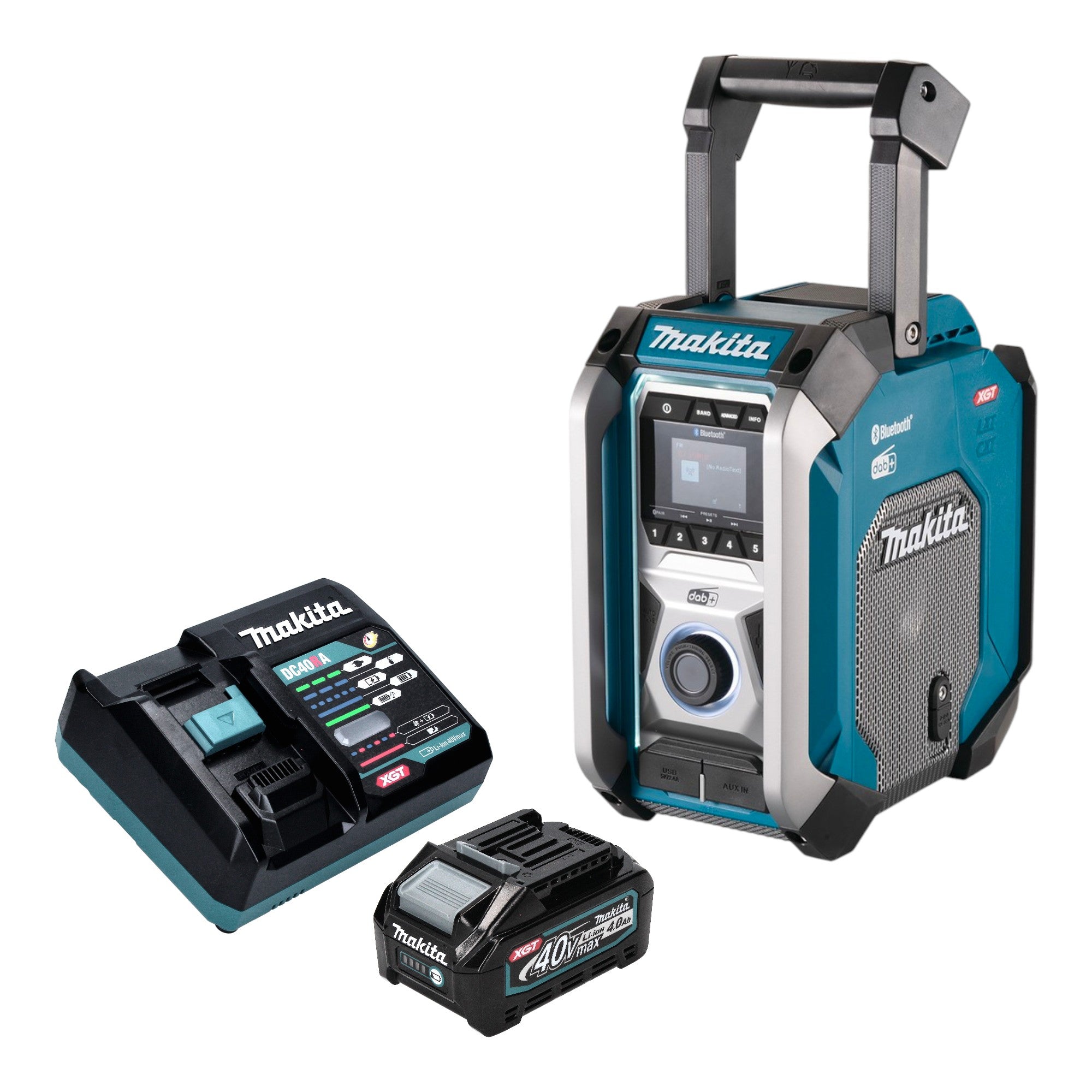 Makita MR 007 GM101 Akku Baustellenradio 12 40 V max Bluetooth DAB USB 1x Akku 4 0 Ah Ladegeraet 0 - toolbrothers